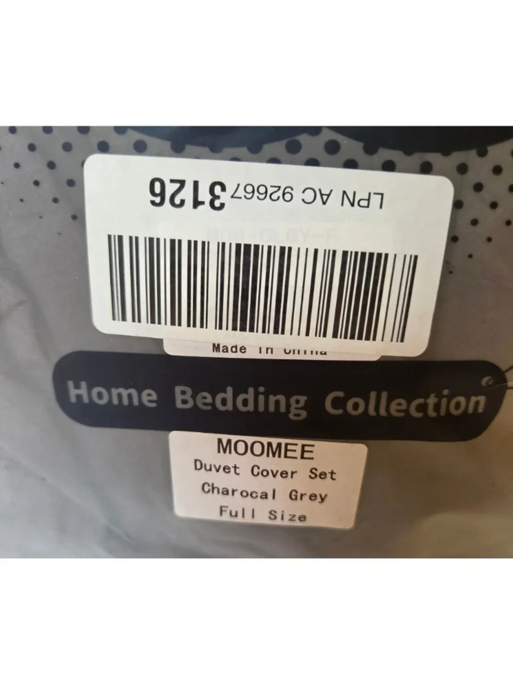 Full Duvet Cover 2 Pillowcases Set Soft Wave Stitching Dark Gray Luxury Bedding